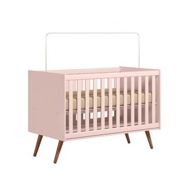 Berço Mini Cama Qencanto Retrô Qmovi Rosa - 2