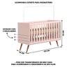 Berço Mini Cama Qencanto Retrô Qmovi Rosa - 3