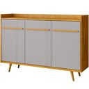 Ver imagem 7 de Aparador Buffet para Sala de Jantar 3 Portas 135cm Pés Palito Moscou B02 Naturalle Off White - Lyam