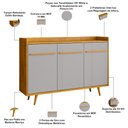 Ver imagem 5 de Aparador Buffet para Sala de Jantar 3 Portas 135cm Pés Palito Moscou B02 Naturalle Off White - Lyam