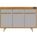 Ver imagem 2 de Aparador Buffet para Sala de Jantar 3 Portas 135cm Pés Palito Moscou B02 Naturalle Off White - Lyam