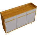 Ver mais imagens de Aparador Buffet para Sala de Jantar 3 Portas 135cm Pés Palito Moscou B02 Naturalle Off White - Lyam
