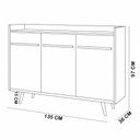 Ver imagem 6 de Aparador Buffet para Sala de Jantar 3 Portas 135cm Pés Palito Moscou B02 Naturalle Off White - Lyam
