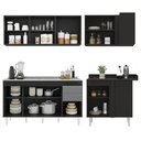 Ver imagem 6 de Armário de Cozinha Modulado de Canto Esquerdo 4 Peças Cp51 com Pia Inox Preto/cinza - Lumil Lumil Mó