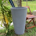 Ver imagem 5 de Kit 4 Vaso Planta 75x50 Redondo Cônico Polietileno BGPLASTICOS V375K4 CINZA CIMENTO 004