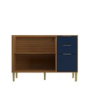 Ver imagem 4 de Balcão de Cozinha 2 Portas 3 Gavetas Domus Espresso Móveis Azul/Nogal/Royal