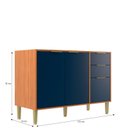 Ver imagem 5 de Balcão de Cozinha 2 Portas 3 Gavetas Domus Espresso Móveis Azul/Nogal/Royal
