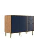 Ver imagem 2 de Balcão de Cozinha 2 Portas 3 Gavetas Domus Espresso Móveis Azul/Nogal/Royal