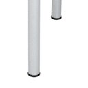 Ver imagem 3 de Mesa de Jantar Tubular 6 Lugares Palma Branca Tampo Vidro Temperado 140cm Incolor - Movelpolo