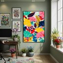 Ver imagem 2 de Quadro Decorativo Estampa Flor Vibrante 70x50cm Mold Branca
