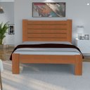 Ver imagem 1 de Cama Queen Size Casal Malbec Madeira Maciça Angelim Pedra/tauari Castanho