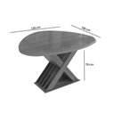 Ver imagem 3 de Mesa de Sala Jantar Graviola C/tampo Madeirado C/ Vidro 105x135cm Nogueira/off White/vidro Off White