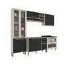 Cozinha Completa 5 Peças 9 Portas com Vidro Vitória Espresso Móveis - 2