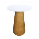 Ver imagem 1 de Mesa de Apoio Cone Base Laminada em Madeira Natural - Tampo Laqueado 60cm Altura 70cm - Branco