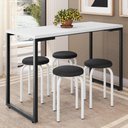 Ver imagem 2 de Mesa de Cozinha Bistrô Porto Branco 120cm com 4 Banquetas Industriais Maviê Preto/Branco - Mpozenato