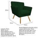 Ver imagem 3 de Kit Diva Recamier Vanessa 185cm Lado Esquerdo e 01 Poltrona Laura Suede Doce Sonho Móveis Verde