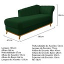 Ver imagem 2 de Kit Diva Recamier Vanessa 185cm Lado Esquerdo e 01 Poltrona Laura Suede Doce Sonho Móveis Verde