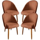 Ver imagem 3 de Conjunto 06 Cadeiras Meia Lua Estofadas para Sala Jantar Visammer - Terracota