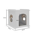 Ver imagem 2 de Mesinha de Cabeceira C/ Espaço Pet Cama Casinha Gato Cachorro Patinha Caminha:branco