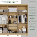 Ver imagem 7 de Guarda-Roupa Casal 6 Portas 2 Gavetas com Pés França Cinza/Jequitibá/Granizo