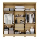 Ver imagem 5 de Guarda-Roupa Casal 6 Portas 2 Gavetas com Pés França Cinza/Jequitibá/Granizo