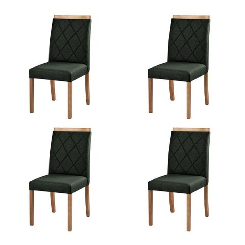 Kit 4 Cadeiras Decorativas Sala de Jantar Luxo Anita Facto Verde - Mozzelar