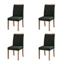 Ver imagem 1 de Kit 4 Cadeiras Decorativas Sala de Jantar Luxo Anita Facto Verde - Mozzelar