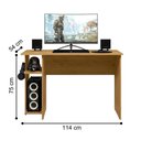 Ver imagem 2 de Mesa para Computador Retangular Casa da Riviera Gamer 2 Prateleiras Moderno MDP 114cm Marrom