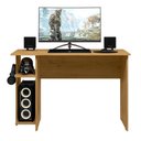 Ver imagem 1 de Mesa para Computador Retangular Casa da Riviera Gamer 2 Prateleiras Moderno MDP 114cm Marrom