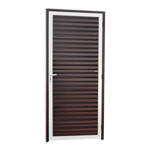 Porta Veneziana Alumínio 86 Esq Mix Corten Brimak