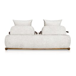 Sofá Agius 3 Lugares 2,20 Linho Boucle Off White - Lucadi Home - 2