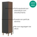 Ver imagem 4 de Paneleiro 1 Porta MDF 50x221 cm Kali 122291 Carvalho Toq Chumbo Nicioli