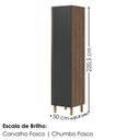 Ver imagem 3 de Paneleiro 1 Porta MDF 50x221 cm Kali 122291 Carvalho Toq Chumbo Nicioli