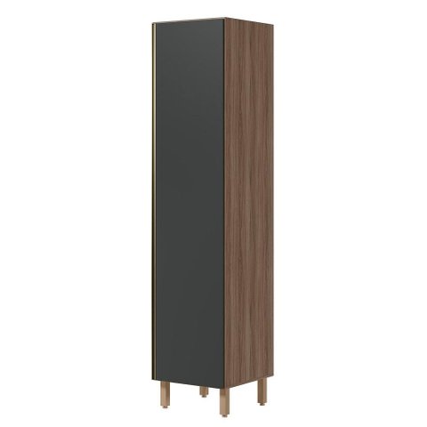 Paneleiro 1 Porta MDF 50x221 cm Kali 122291 Carvalho Toq Chumbo Nicioli