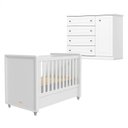 Ver imagem 1 de Berço Tutto New e Cômoda Infantil Americano Branco Fosco - Matic