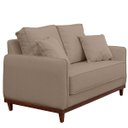 Ver imagem 5 de Sofa Sena 2 Lugares Base de Madeira para Sala Hotel Linho Bege
