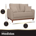 Ver mais imagens de Sofa Sena 2 Lugares Base de Madeira para Sala Hotel Linho Bege