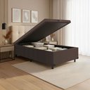 Ver imagem 3 de Cama Box com Baú Casal Prince Suede Marrom