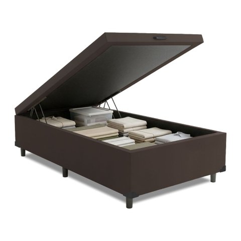 Cama Box com Baú Casal Prince Suede Marrom