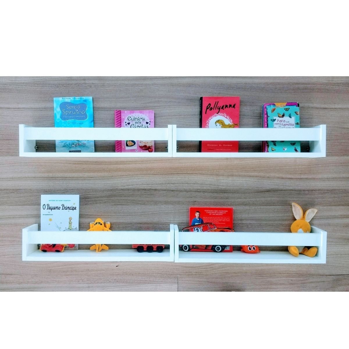 4 Estantes Para Livros Infantis Nicho Mdf Quarto de Bebê Prateleira Pelùcia Bonecas Brinquedos 55cm - 2