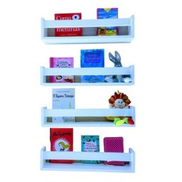 4 Estantes Para Livros Infantis Nicho Mdf Quarto de Bebê Prateleira Pelùcia Bonecas Brinquedos 55cm - 1