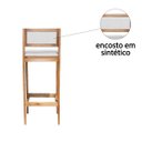 Ver mais imagens de Kit 2 Banquetas Madeira Mel Pub Encosto Assento Sintetico:Mel com Sintetico Off White