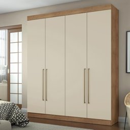 Guarda Roupa Itaguara 4 Portas Pux Alumi Amêndoa Off White - 2
