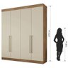 Guarda Roupa Itaguara 4 Portas Pux Alumi Amêndoa Off White - 6