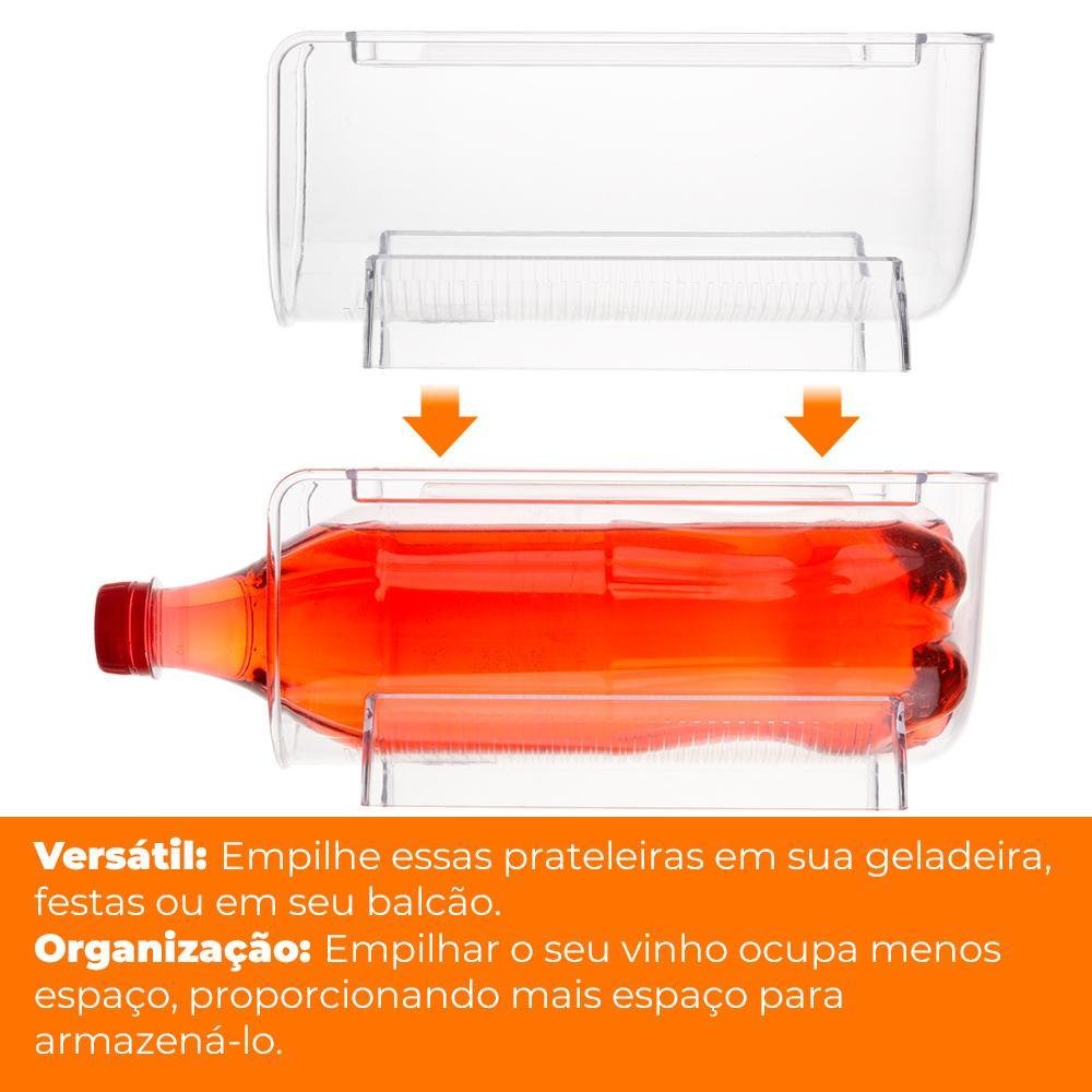 Suporte Organizador para Garrafas de Vinho para Geladeira Empilhável My Box 8 Peças - Lyor - 3