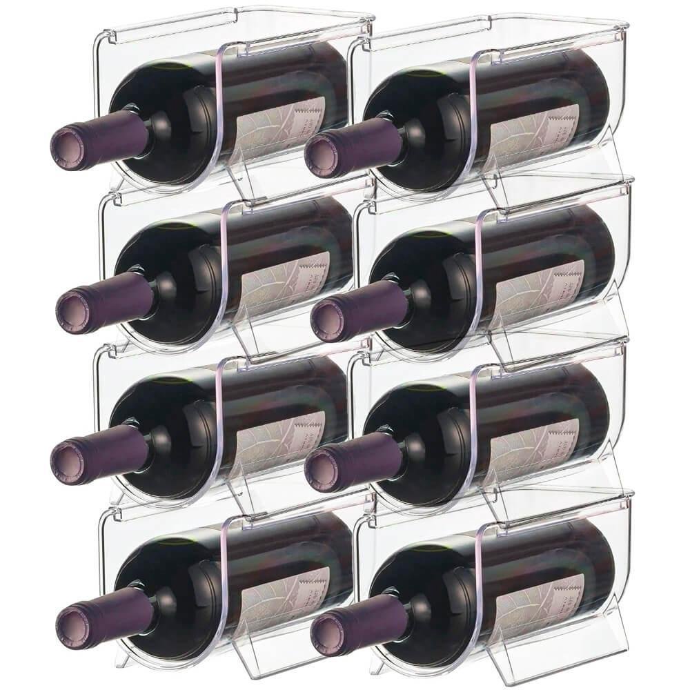 Suporte Organizador para Garrafas de Vinho para Geladeira Empilhável My Box 8 Peças - Lyor - 1