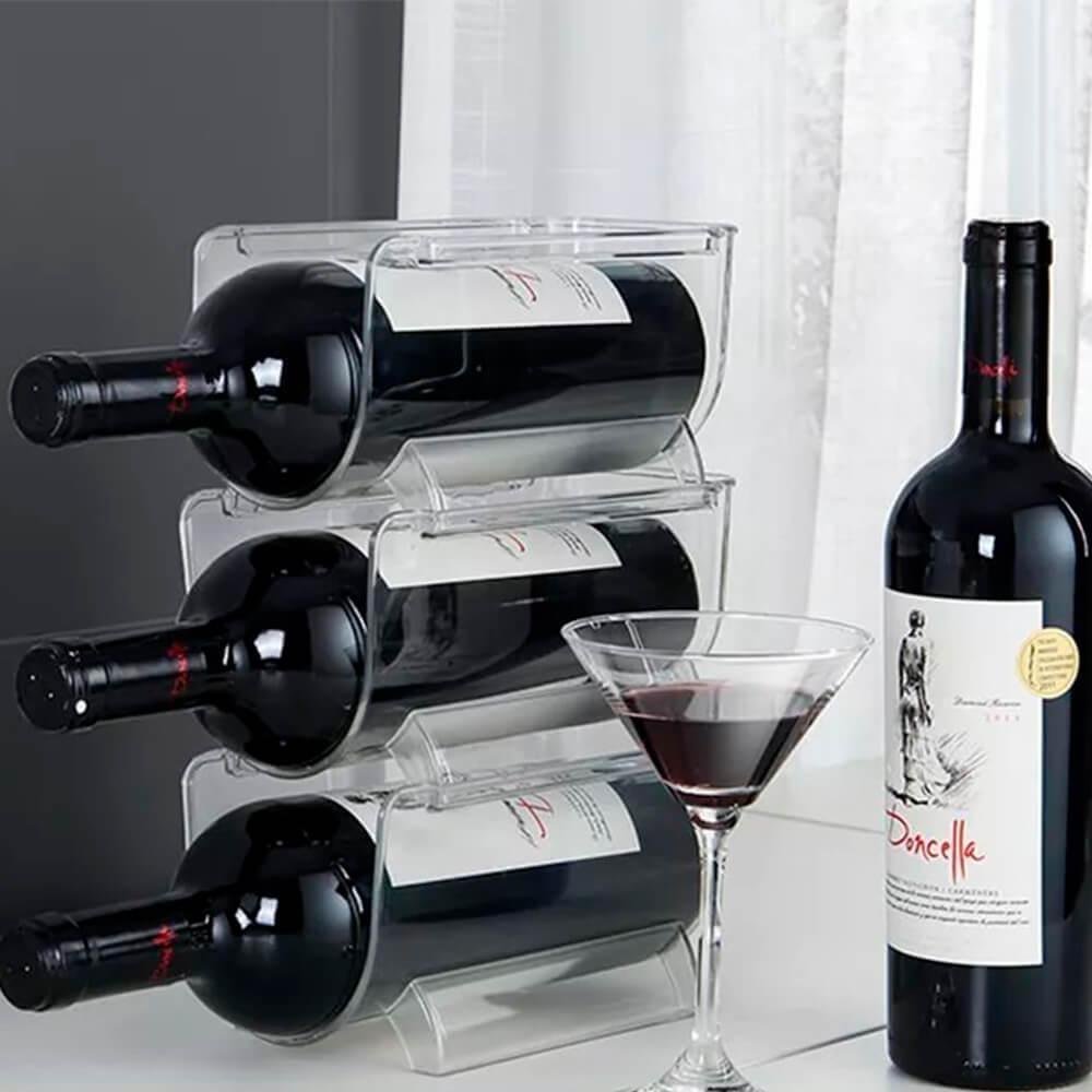 Suporte Organizador para Garrafas de Vinho para Geladeira Empilhável My Box 8 Peças - Lyor - 6