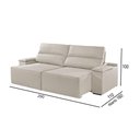 Ver imagem 3 de Sofá 5 Lugares Retrátil e Reclinável Martins M-180 Veludo Creme