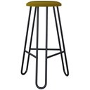 Ver imagem 4 de Kit 04 Banquetas Baixa Bar Cozinha Sala de Jantar Áris C01 Preto Linho Mostarda - Lyam Decor