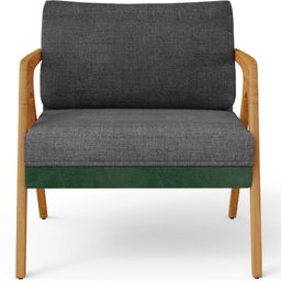 Kit 04 Poltronas Decorativas Sala Estar Pietra L02 Facto Verde Musgo Linho Cinza Escuro - Lyam - 6